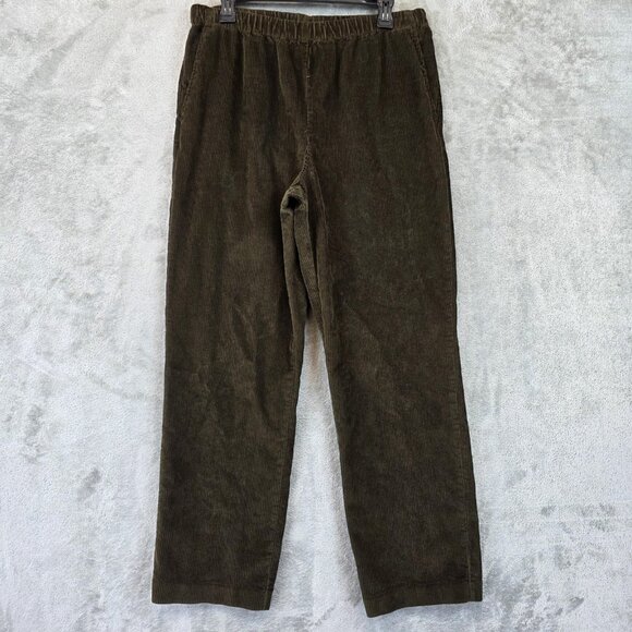 Orvis Corduroy Pants Womens Medium Brown Elastic Waist Straight Leg Casual MP - Picture 1 of 11